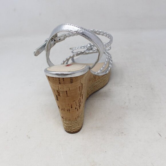 Prada #Y3N4UG Cork Braided Wedges Size 37.5 - Picture 6 of 8